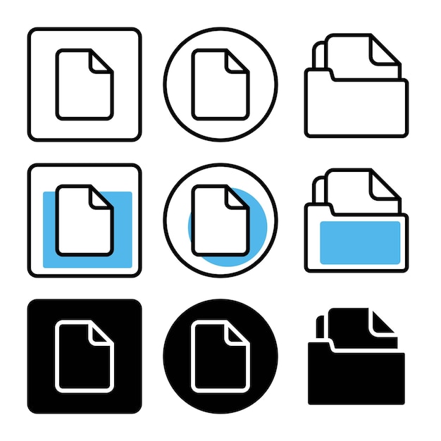 set of media icons with three design styles