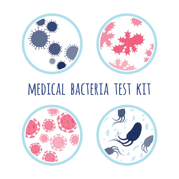 Set of medical bacteria templates