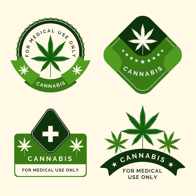 Vector set of medical cannabis badges