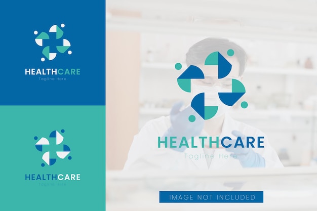 Set of medical healthcare logo vector design templates with different color styles