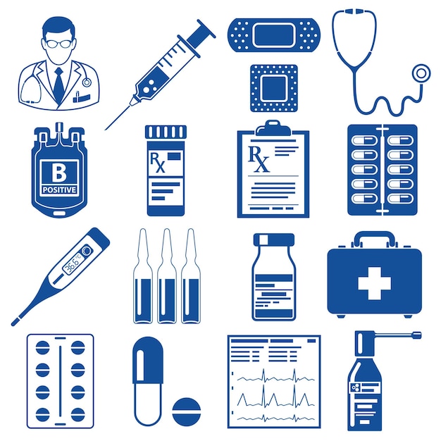 Set medical icons