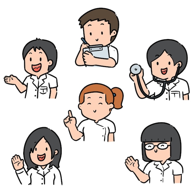 Vector set of medical staff