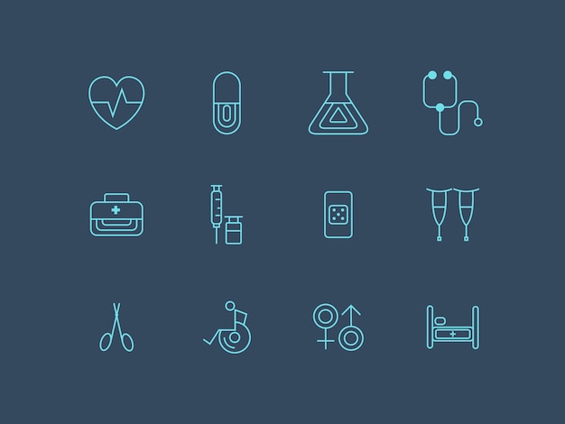 Set of medical vector icon