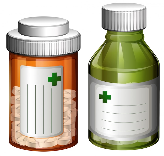 A set of medicine bottle