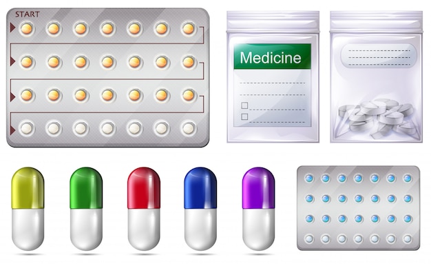 Un set di medicine e prescrizione