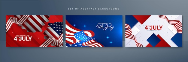 Set Of Memorial day American red and blue design background