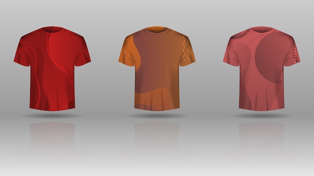 Set of men t-shirt with colorized  template