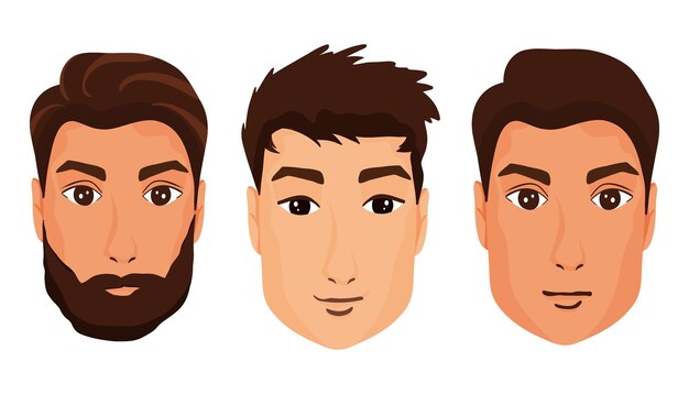 Set of mens faces illustration