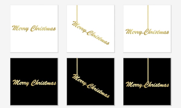 Set Merry Christmas 3D-tekst van gouden metaal