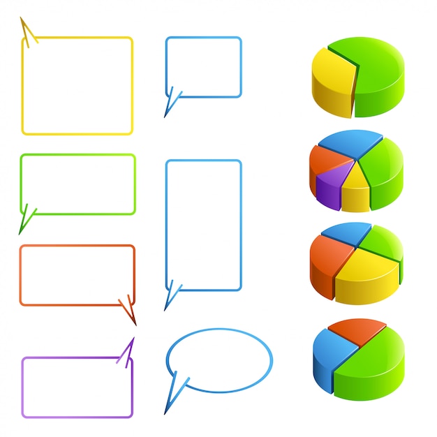 Vector set met labels voor diagram