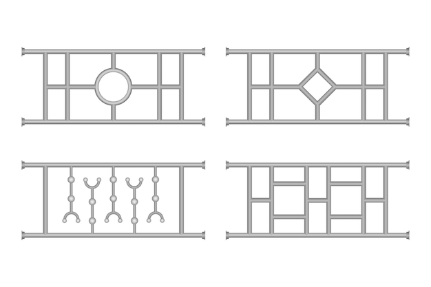 Vector a set of metal gates with a circle in the center.