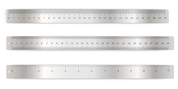 A set of metal rulersmetric double ruler metric single ruler inch single rulerit