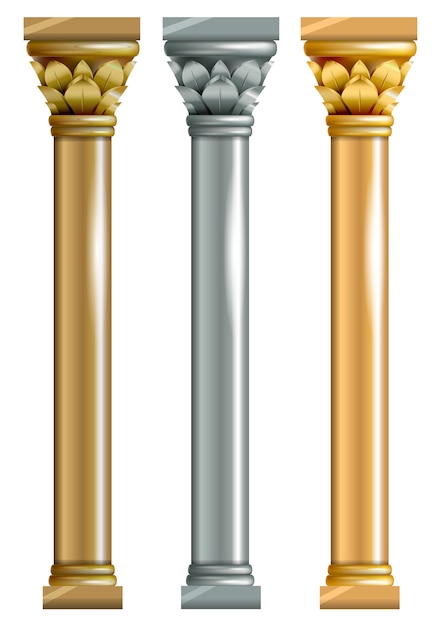 Set metalen kolommen