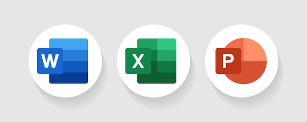 Premium Vector | Set of microsoft word excel and power point icon