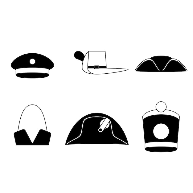 Set of military hats vector illustration