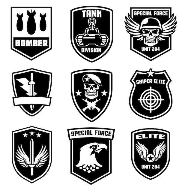 Set of military patches design