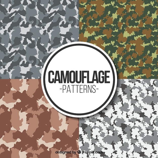 Set of military patterns