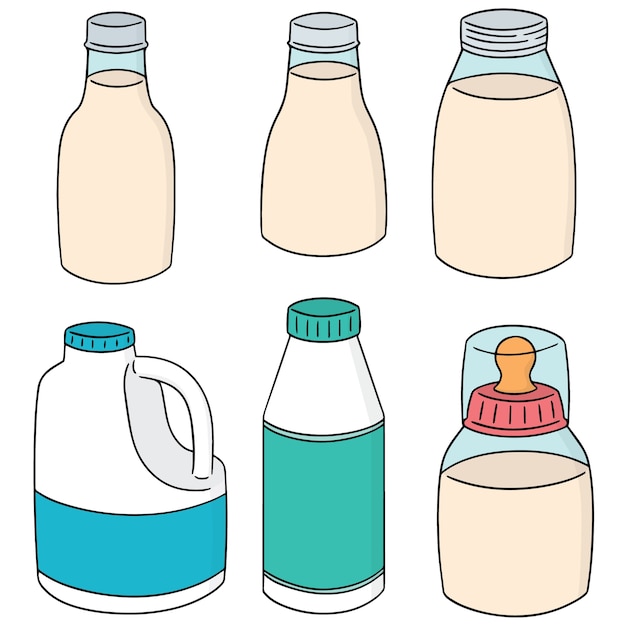 set of milk bottle