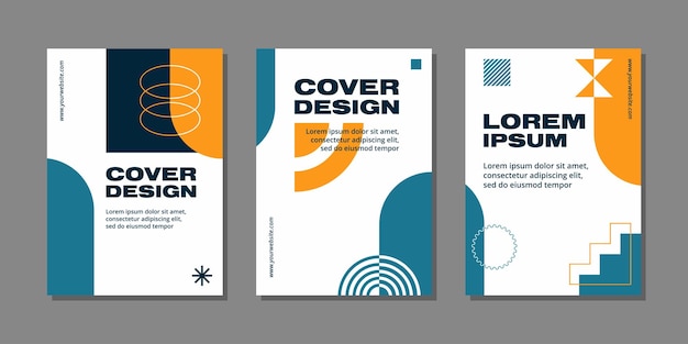 Set di sfondo di design di copertina minimo