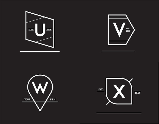 Set of Minimal Geometric Lined Template for Hipster Identity in Vector