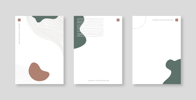 set of minimal hand drawn abstract poster