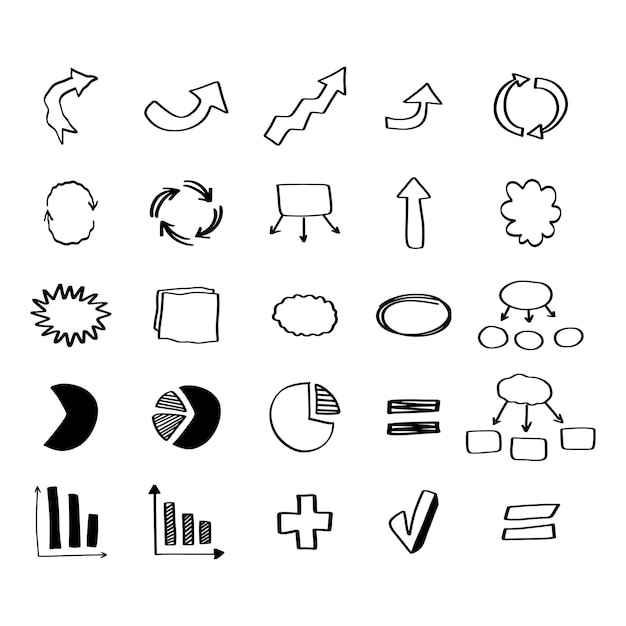 Set of minimal simple thin line icons outline stroke icons vector illustration