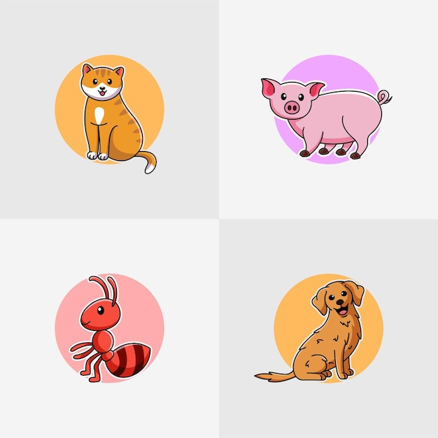 Set of minimalist animal design