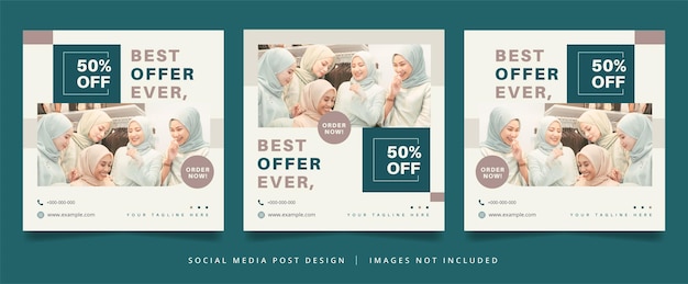 Set of Minimalist Fashion Flyer or Social Media Banner