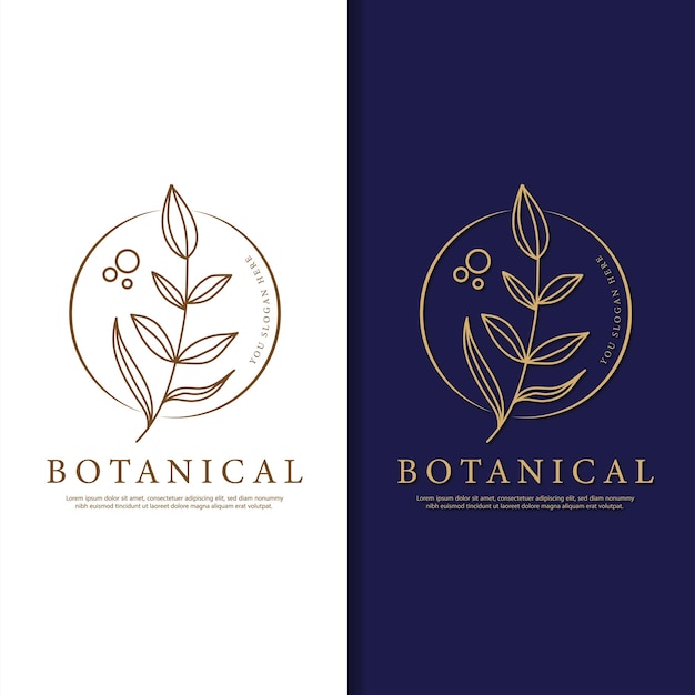 Set of minimalist floral logo design collection