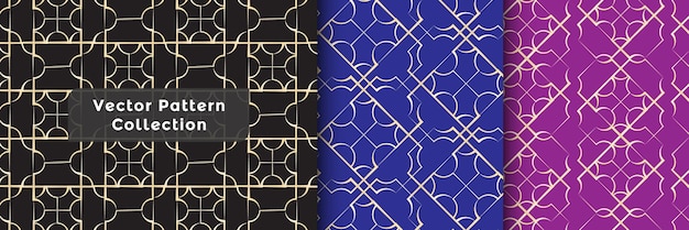 Set minimalist geometric luxury pattern design.