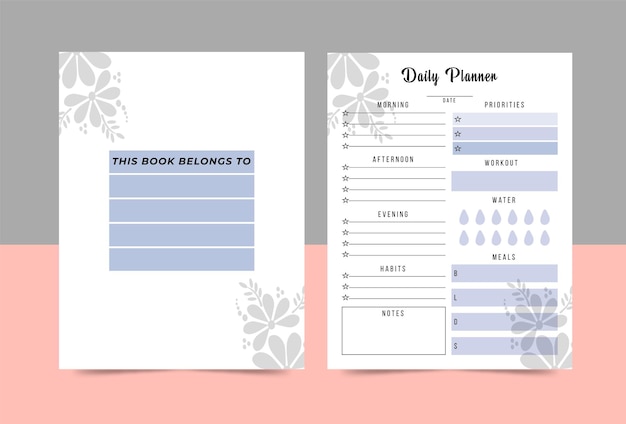 Set of minimalist planners. Daily, weekly, monthly planner template. Cute and simple printable to do