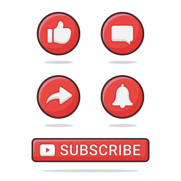 Vector set of minimalist subscribe button