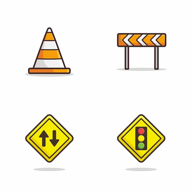 Set of minimalist traffic icon