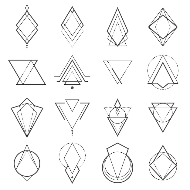 Vector set of minimalistic geometric elements