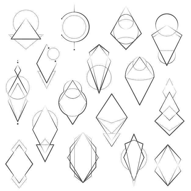 Vector set of minimalistic geometric elements