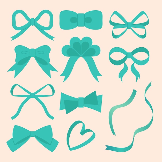 Vector a set of mint ribbons