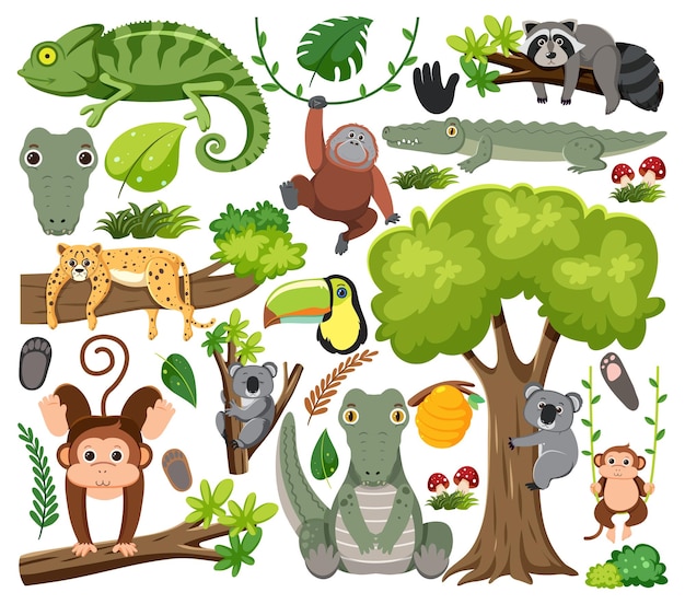 Vector set of mix animal character