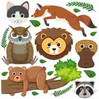 Vector set of mix animal character