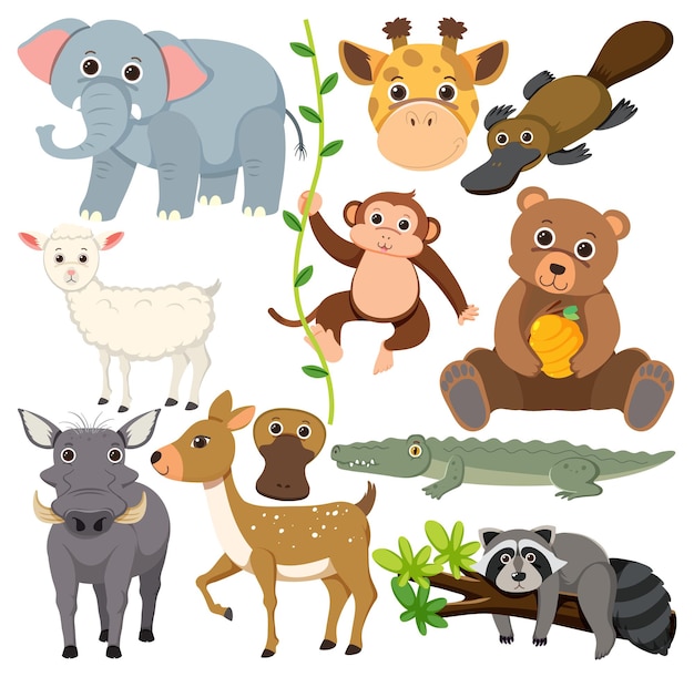 Vector set of mix animal character