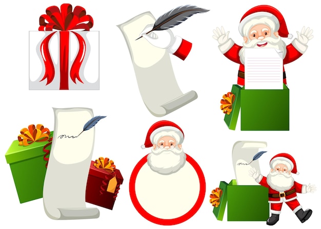 Vector set of mix santa claus