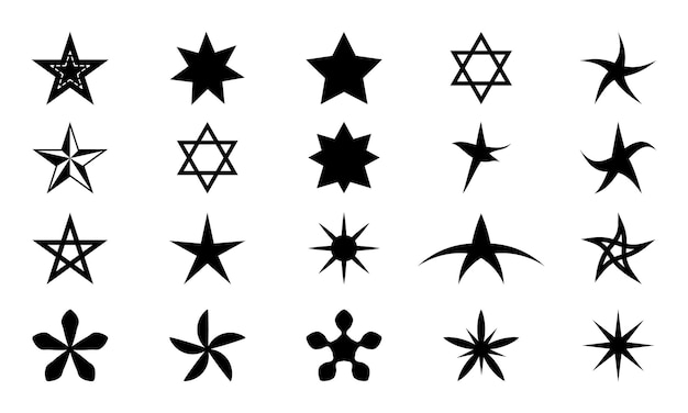 Vector set of mixed stars