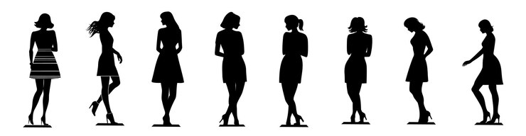 Vector モデル・シルエット・エレガントな女性アイコンセット