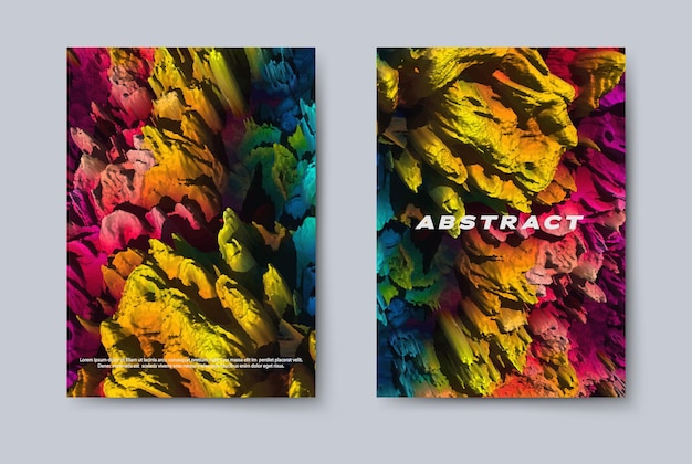 Vector set of modern abstract covers multicolored abstract composition