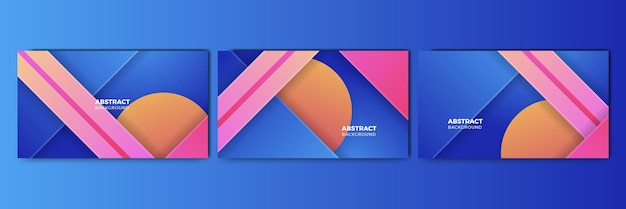 Vector set of modern abstract gradient blue colorful for design background