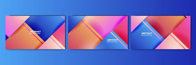 set of modern abstract gradient blue colorful for design background