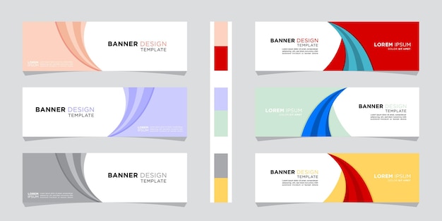 Vector set of modern banner template colorful abstract banner premium vector