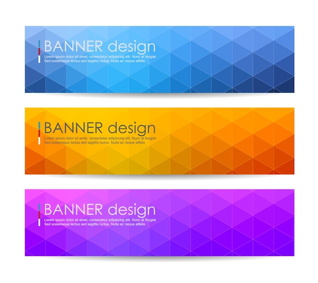 A set of modern banners with polygonal background