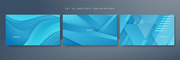 set of modern blue abstract background with corporate concept and modern trendy fresh color for presentation design flyer social media cover web banner tech banner business and webinar