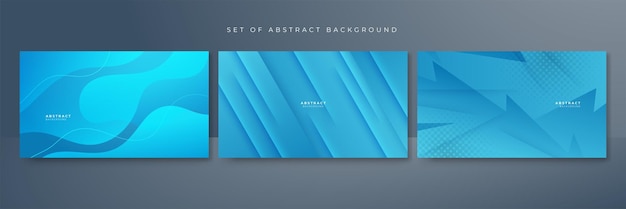set of modern blue abstract background with corporate concept and modern trendy fresh color for presentation design flyer social media cover web banner tech banner business and webinar