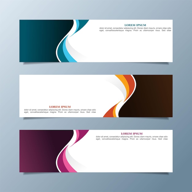 Vector set of modern business banners, web cover design.